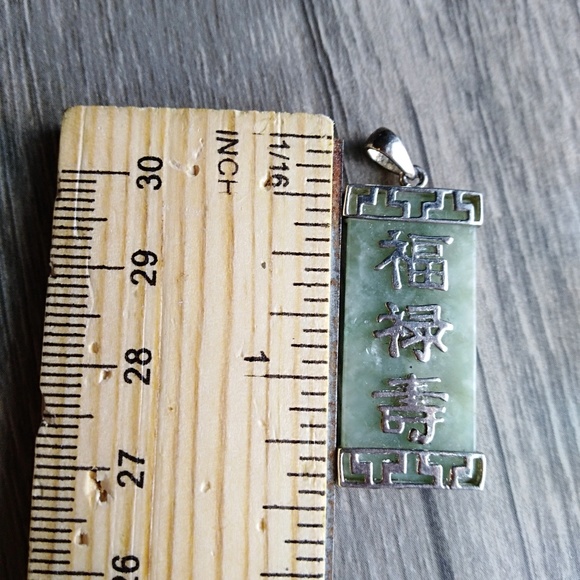 Jade Sterling Silver Happiness luck pendant - Picture 2 of 3